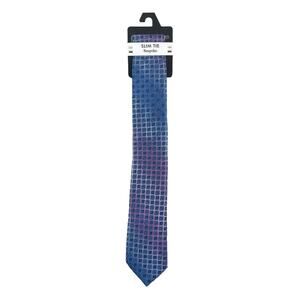 Bespoke Slim Tie Mens One Size Blue Purple Geometric Multicolor NWT
